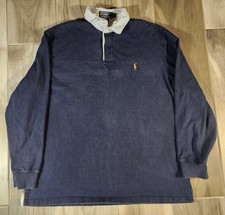Camisa polo Ralph Lauren rugby manga longa cor pônei algodão pesado tamanho grande comprar usado  Enviando para Brazil