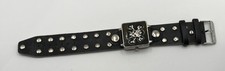 Relógio de pulso Skull Cross Bones logotipo gótico couro sintético fivela, usado comprar usado  Enviando para Brazil