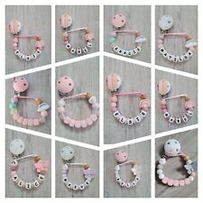 Arco-íris Personalizado Bebê Menina Manequim Clipe silicone grau alimentício Mam Clip disponível, usado comprar usado  Enviando para Brazil