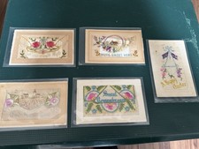 Silk embroidered postcards for sale  RUGELEY