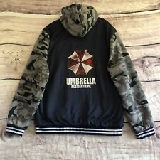 Jaqueta Resident Evil masculina 4XL azul cinza camuflagem com capuz guarda-chuva de lã logotipo terror comprar usado  Enviando para Brazil