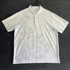 Camisa polo Nike Golf Dri Fit creme branco pontos florais estampa por toda parte G comprar usado  Enviando para Brazil
