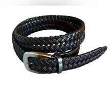 Cinto masculino reversível couro genuíno marrom preto prata fivela cintura 30-33. comprar usado  Enviando para Brazil