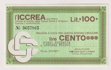 Miniassegni  31.01.77  PINIO GIUSEPPE  - Rif. ICCREA 136, używany na sprzedaż  Wysyłka do Poland
