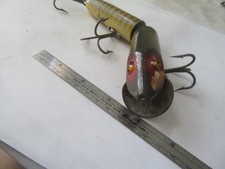Isca de pesca Heddon 61/2" madeira vamp gigante olhos de vidro articulado poleiro, usado comprar usado  Enviando para Brazil