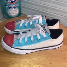 Tênis Converse Chuck Taylor All Star personalizado glitter baixo vermelho WHT/BLUJunior tamanho 2 comprar usado  Enviando para Brazil