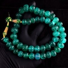 Maravilhoso colar de contas verde esmeralda formato redondo 753,00 cts VK 23 E666 comprar usado  Enviando para Brazil