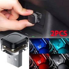 2x USB LED Interior Coche Neón Atmósfera Luces Ambiente Lámpara Bombilla Accesorios segunda mano  Embacar hacia Mexico
