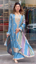 Indio Mujer Plazzo Bollywood Diseñador Vestido de Fiesta Salwar Kameez Pakistaní comprar usado  Enviando para Brazil