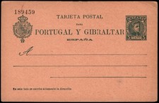 1903.MNG.Ed:(*)43EP.E.Postal.Cadete.5 cts verde azul.Con Nº.PT&Gibraltar.PC:45€ comprar usado  Enviando para Brazil