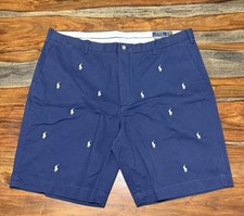 Polo Ralph Lauren Masculino All Over Pony Chino Shorts Elástico Azul Marinho Grande e Alto 44B comprar usado  Enviando para Brazil
