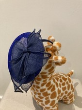 Blue bow fascinator for sale  MANCHESTER
