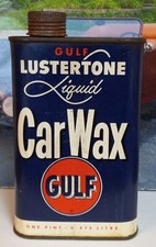 Antiga lata de cera líquida para carro Gulf Lustertone 1 litro, usado comprar usado  Enviando para Brazil