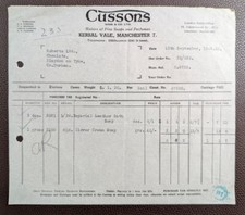 1945 Cussons, Saboneteiras, Kersal Vale, Manchester Fatura para Couro Imperial comprar usado  Enviando para Brazil