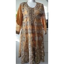 Złota sukienka weselna pakistani wedding dress rozm. M kryształki cekiny gold na sprzedaż  PL