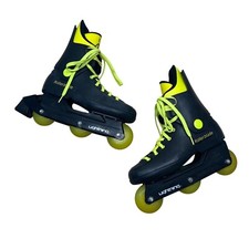 Patins vintage Rollerblade preto e amarelo Lightning 3 rodas em linha tamanho juvenil comprar usado  Enviando para Brazil