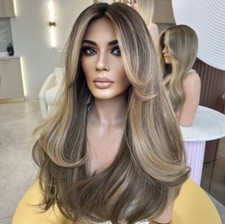 Peruca Ombre marrom 100% cabelo humano pré-arrancada 13x4 peruca frontal de renda para mulheres comprar usado  Enviando para Brazil