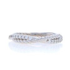 Pulseira cruzada de diamante ouro branco - Anel náutico brilhante redondo 14k 0,20 ctw comprar usado  Enviando para Brazil