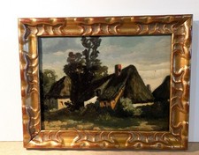 Tableau ancien chaumieres. d'occasion  Montreuil