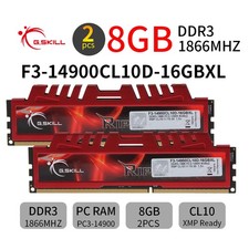 Memória de desktop G.SKILL Ripjaws X 16GB 2x 8GB DDR3 1866MHz PC3-14900U 240 pinos BT comprar usado  Enviando para Brazil
