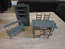 Usado, Mesa de cozinha e 4 cadeiras miniatura para casa de bonecas John & Sue - cabana de canto - banco azul comprar usado  Enviando para Brazil