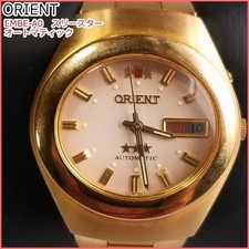 Usado, Orient Ovular 3 Estrelas Relógio Automático Moldura Ouro Bege Mostrador Usado comprar usado  Enviando para Brazil