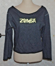 ZUMBA WEAR FEMININO AZUL MARINHO MANGA LONGA TOP BORDAS CRUAS GOLA REDONDA M, usado comprar usado  Enviando para Brazil