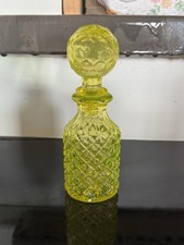 Frasco de perfume vintage de vidro de vaselina amarelo canário padrão diamante em excelente estado usado comprar usado  Enviando para Brazil