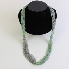 Gancho e fecho de olho de vidro verde e incolor com miçangas multi-fios 32" comprar usado  Enviando para Brazil