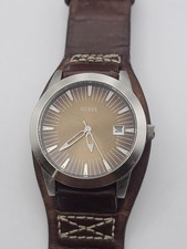GUESS Watch Mens Brown Dial Brown Leather Band New Battery Working comprar usado GUESS Watch Mens Brown Dial Brown Leather Band New Battery Working comprar usado  Enviando para Brazil