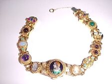 RARO RELÓGIO OMEGA OURO 14K VINTAGE ESMALTE PEDRA PRECIOSA PULSEIRA CHARME DESLIZANTE CARREGADA 45,4 g, usado comprar usado  Enviando para Brazil