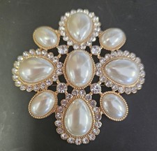Pearl crystal brooch for sale  Exeter