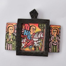 Igreja Ortodoxa Etíope ícone de madeira iconografia tewahedo E51 comprar usado  Enviando para Brazil