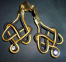 Usado, ORECCHINI-EARRINGS-OHRRINGE Capim Dourado due colori con swarosky  B16 comprar usado  Enviando para Brazil