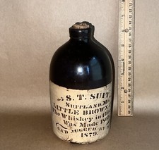 Jarro publicitário antigo de licor de uísque pequeno bronzeado do século XIX MD raro comprar usado  Enviando para Brazil