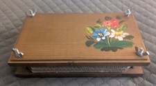Prensa de flores vintage pintada à mão de madeira 7,5" x 4,5" comprar usado  Enviando para Brazil