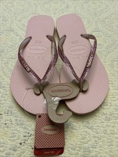 Chinelos femininos Havaianas glitter rosa TAMANHO 9-10 novos sem caixa comprar usado  Enviando para Brazil