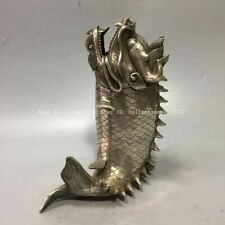 8 polegadas bronze prata chapeamento escultura handmade riqueza besta dragão estátua do peixe comprar usado  Enviando para Brazil