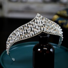 5.5cm de altura Pérola Cristal Casamento Queen Rainha Princesa Coroa Tiara De Formatura comprar usado  Enviando para Brazil