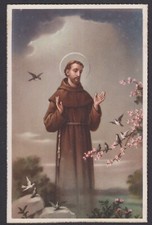 Cartão sagrado antigo postal de San Francisco de Asis estampa imagem pieuse santino comprar usado  Enviando para Brazil