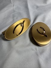 Espelho em pó Kotler and Kopit tom dourado compacto com pérolas. Batom e espelho comprar usado  Enviando para Brazil