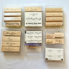 Stampin' Up! Conjuntos de selos de madeira palavras e frases versículos da Vogue escrita pequena comprar usado  Enviando para Brazil