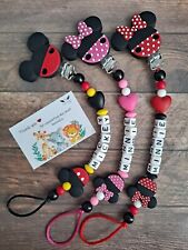 Boneco Silicone Personalizado Clip ❤ Minnie/Mickey Mouse Menina/Menino Chupeta Mam comprar usado  Enviando para Brazil