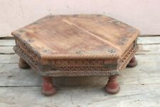 Mesa de servir antiga vintage artesanal de madeira para decoração de casa rústica comprar usado  Enviando para Brazil