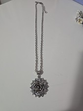 Silver flower necklace for sale  Milwaukee