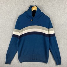 Suéter masculino Tommy Hilfiger M listrado azul gola capuz pulôver comprar usado  Enviando para Brazil