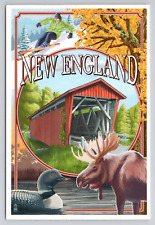 Cartão postal original New England Scenic Montage Lantern Press comprar usado  Enviando para Brazil