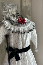 VESTIDO VITORIANO FEMININO ou boneca grande algodão doce preto bordado acabamento fita comprar usado  Enviando para Brazil