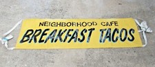 Vintage Café Da Manhã Tacos Banner Lona sinal 60" X 18" comprar usado  Enviando para Brazil