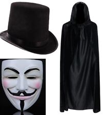 Máscara Anonymous, capa e chapéu V For Vendetta Guy Fawkes adulto Halloween assustador comprar usado  Enviando para Brazil